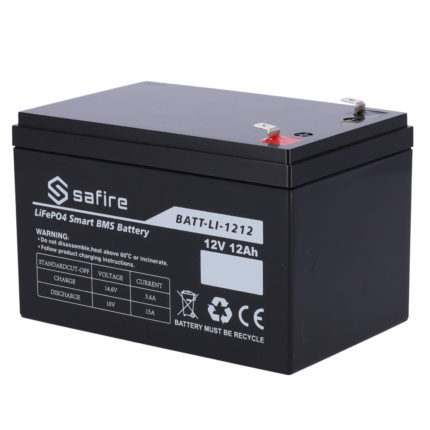 Batería de litio recargable 12V para caravana, solar y SAI