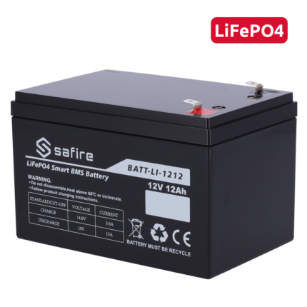 Batería de litio recargable 12V para caravana, solar y SAI