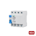 Interruptor diferencial tetrapolar para protección eléctrica trifásica (EBS2L-40A-4P)
