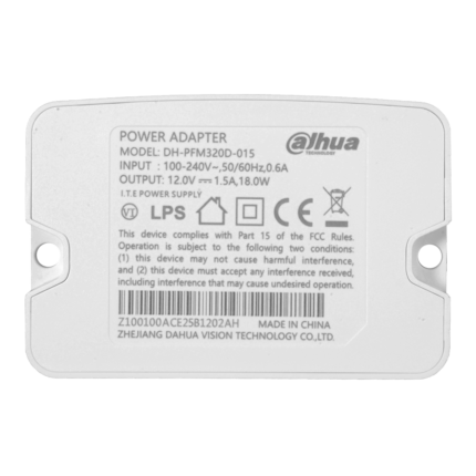 Fuente de alimentación compacta 12V para dispositivos electrónicos (PFM320D-015)