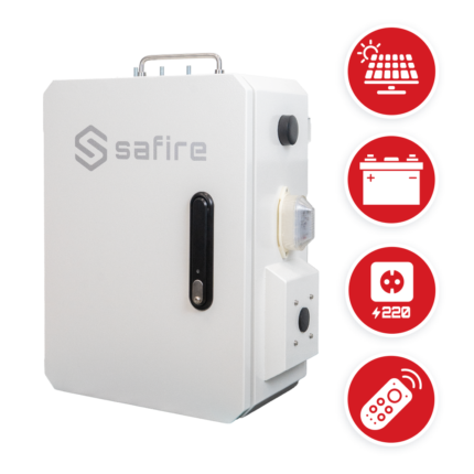 Caja de alimentación autónoma solar y red para cámaras exterior