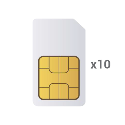 Pack 10 SIM para dispositivos conectados IoT y alarmas (Multioperador)