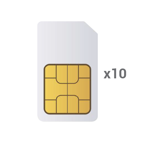 Pack 10 SIM para dispositivos conectados IoT y alarmas (Multioperador)