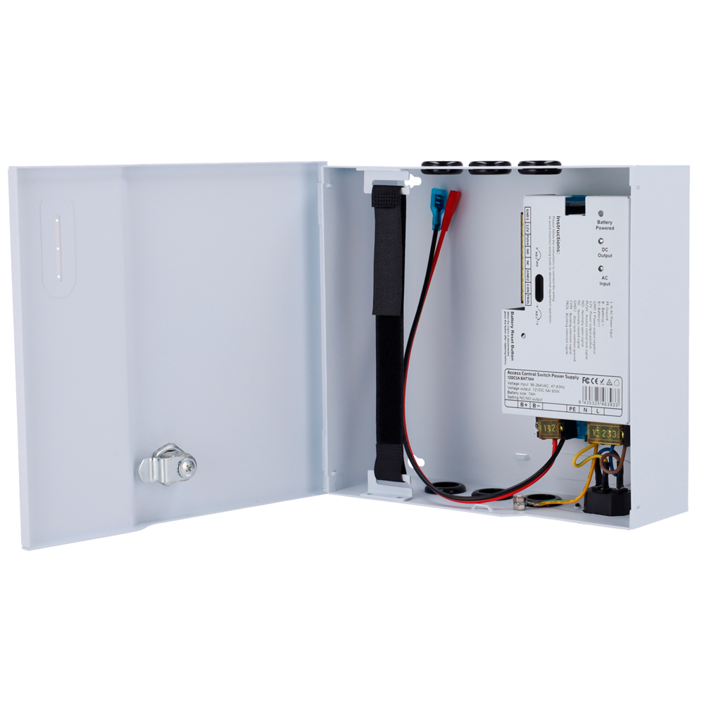 product-909282-0285580b91bda6154bf278cb99c5da7c Fuente de alimentación para sistemas de control de acceso y cerraduras (AC-12DC5A-BAT7AH)