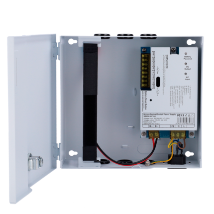 Fuente de alimentación para sistemas de control de acceso y cerraduras (AC-12DC5A-BAT7AH)