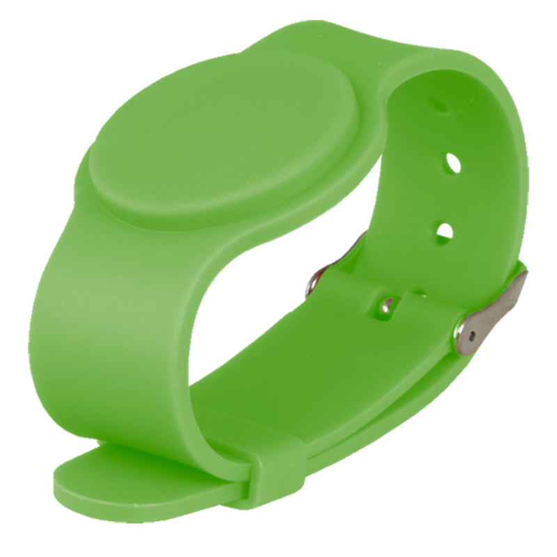 Pulsera de acceso por tarjeta RFID ajustable color verde