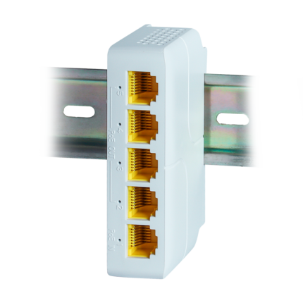 Extensor de red para ampliar cobertura PoE en carril DIN