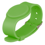 Pulsera de control de acceso por radiofrecuencia verde ajustable