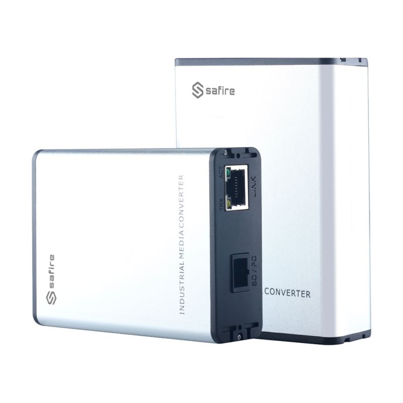 Kit de 2 conversores de fibra óptica a red Ethernet para exteriores