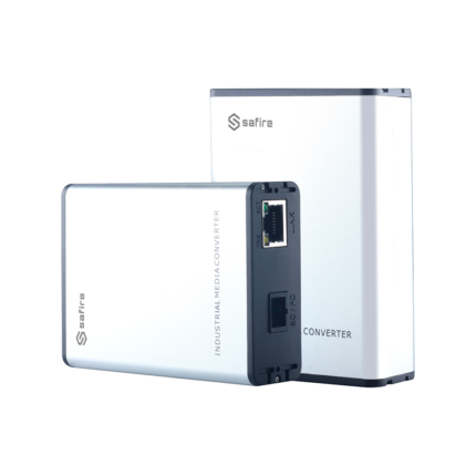 Kit de 2 conversores de fibra óptica a red Ethernet para industria