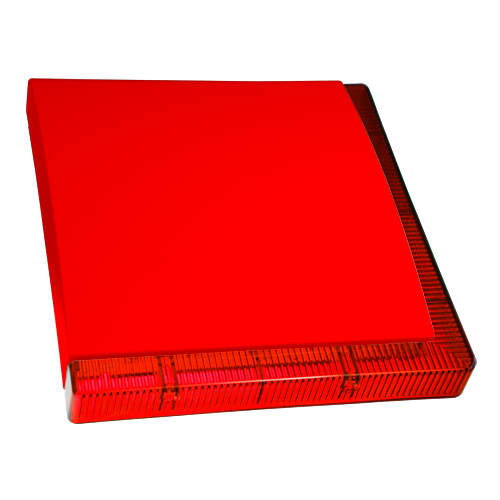 Sirena con luz roja para alarma de incendios en exteriores
