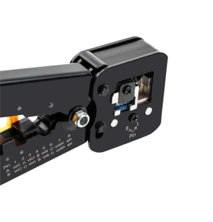 Pinza crimpadora para conectar cables de red RJ45 y teléfono