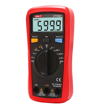 Medidor eléctrico digital para medir voltaje, corriente y temperatura (UT133A)