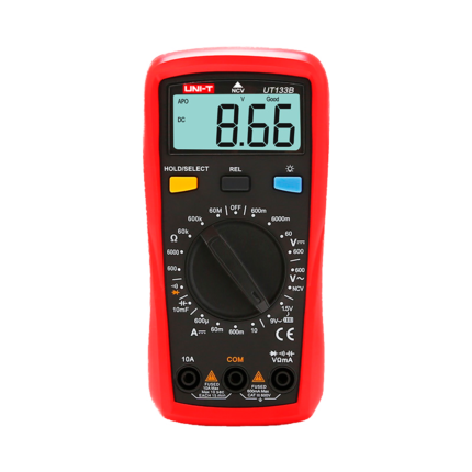 Medidor eléctrico digital para medir voltaje, corriente y resistencia (UT133B)