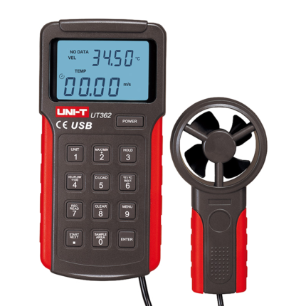 Medidor de velocidad del viento y temperatura con pantalla LCD