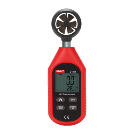 Medidor de velocidad del viento portátil con temperatura y pantalla LCD