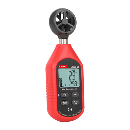 Medidor de viento y temperatura portátil con app y pantalla LCD