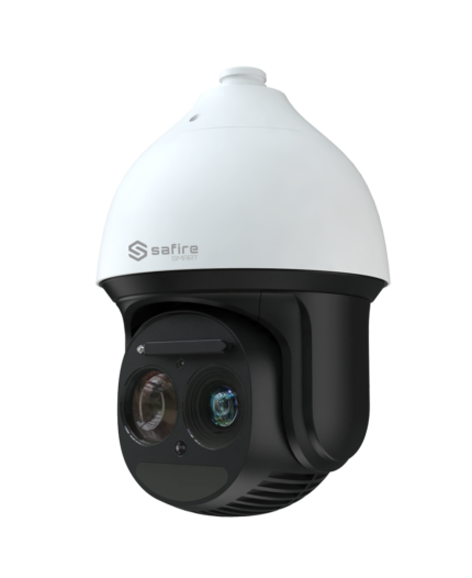 Cámara giratoria con zoom para vigilar grandes espacios exteriores