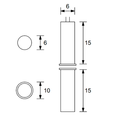 Sensor magnético empotrable para puerta de madera exterior