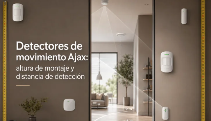 Detectores de movimiento Ajax: altura de montaje y distancia de detección