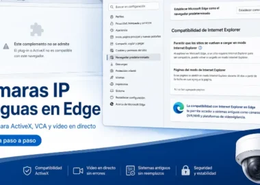 Cámara Uniview no muestra imagen en Edge: ActiveX, IE Mode y VCA